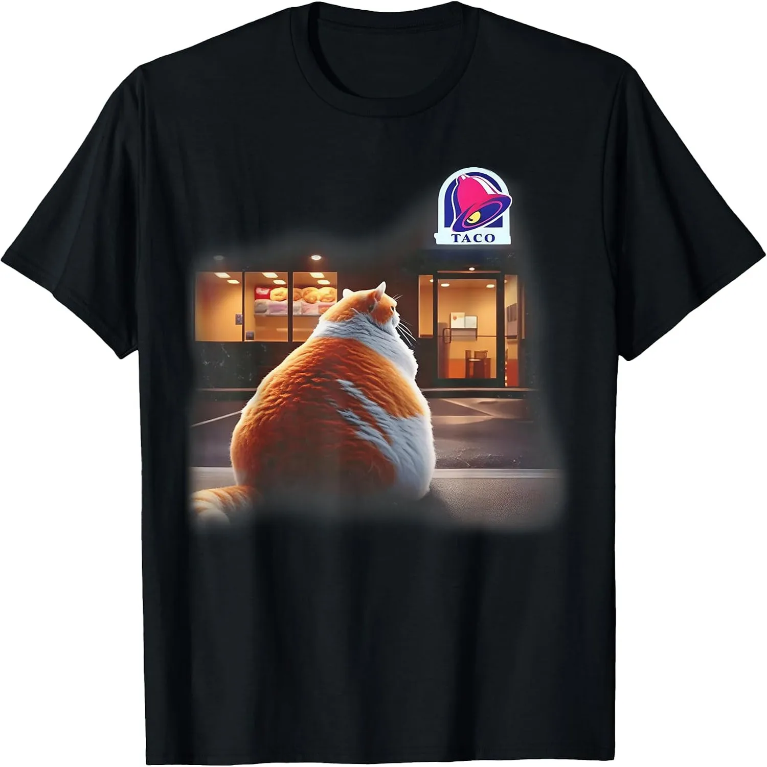 Fat Cat Taco Mexican Food Funny Chonk Cat Meme Kitten T-Shirt