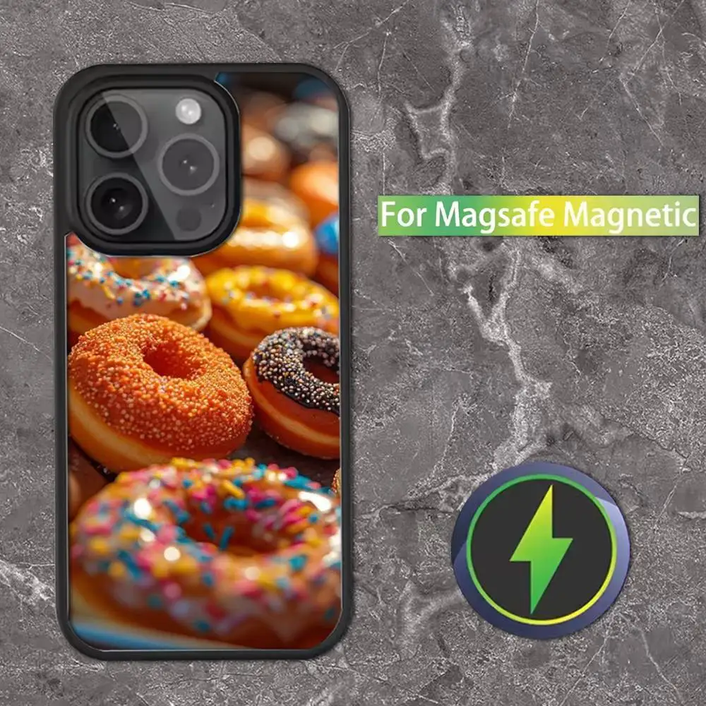 Casing Ponsel Donat Lezat Untuk iPhone 17,16,15,14,13,12,11,Pro,Max,Plus,Mini,SE4,E Pengisian Daya Nirkabel Magnetik Magsafe