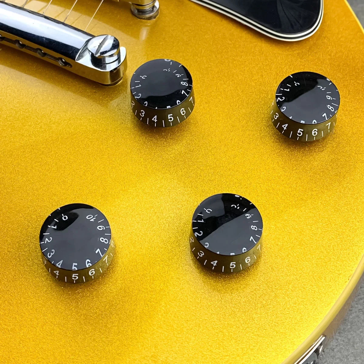 1PCS NEW  LP Guitar Knobs Speed Control Knobs Black with White Numbers For LP Style Electric Guitar