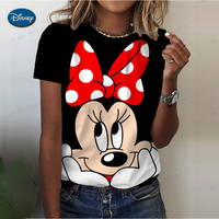 Disney Mickey Mouse Print T-shirt New In Spring Summer Short Sleeve Round Neck Basic Tee Daily Regular Fit High Street Tops Girl