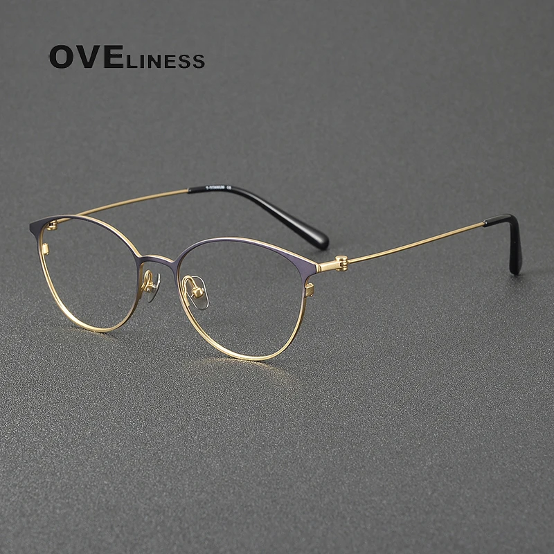 

Ultra Light Pure Titanium Eyeglasses Frame Men 2025 New Round Glasses Frame Women Vintage Luxury Brand Designer Eyewear