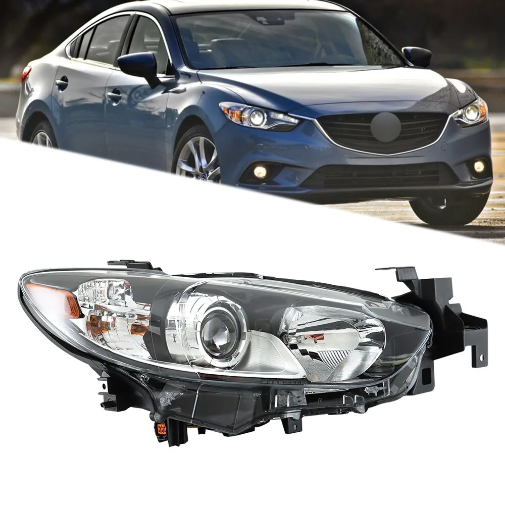

Right Passenger Side Fit For 2014-2017 Mazda 6 Halogen Clear Headlight Headlmap