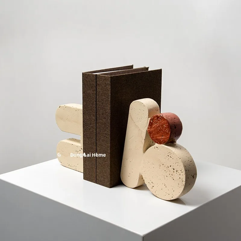 Wabi-Sabi Style Faux Cave Stone Bookends Decorative Accessories Display Cabinet Hotel Home Decor Middle-Aged Style Sample Room