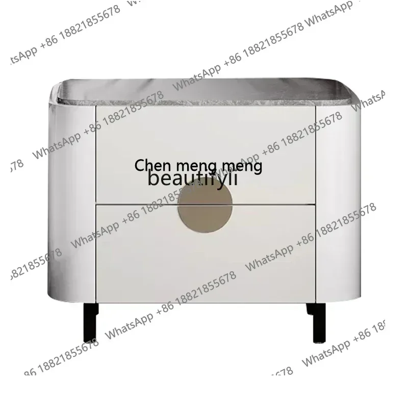 G153 57 Modern simple marble bedside table Italian light luxury bedroom storage bedside cabinet Nordic storage cabinet