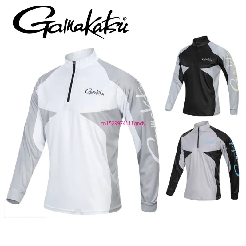 2025 ملابس صيد السمك ذات ياقة واقفة وأكمام طويلة تي شيرت للحماية من الشمس ملابس سريعة الجفاف قابلة للتنفس لركوب الدراجات والمشي لمسافات طويلة