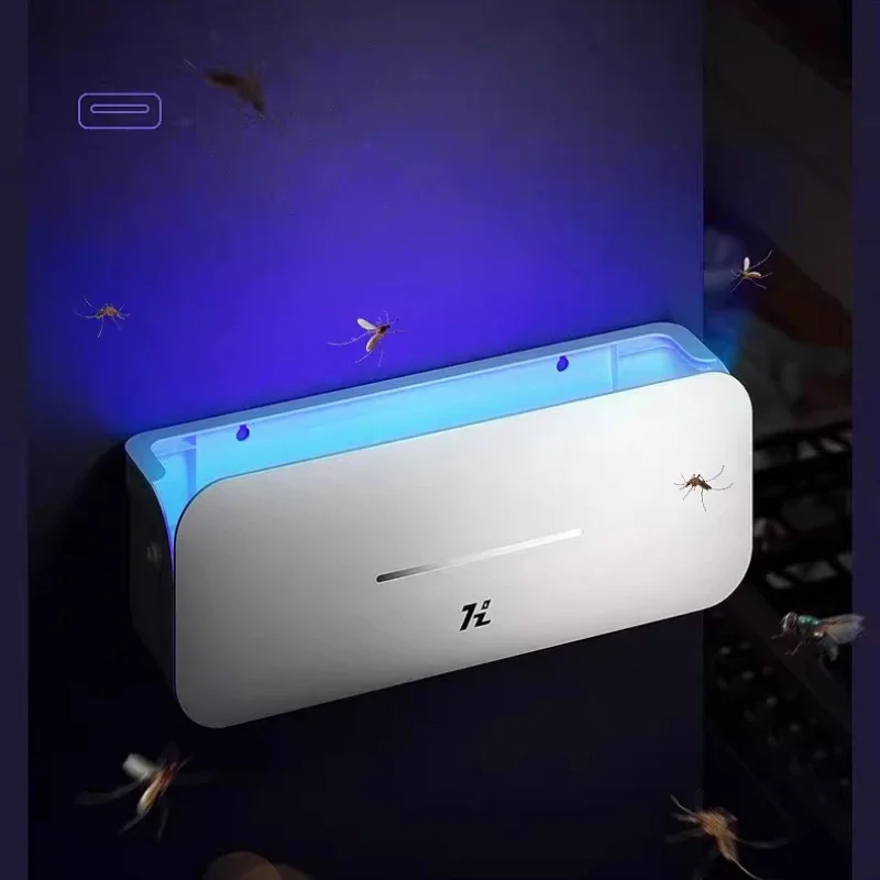 Lâmpada Elétrica USB Mata Mosquitos e Insetos, Repelente de Mosquitos para Ambientes Externos, Armários e Despensas, com Luz UV