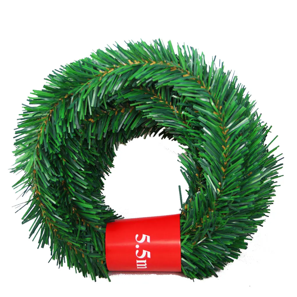 3pcs 5.5m Artificial Pine Needle Garland Christmas Rattan PVC Pine Needle Plant for Xmas Wedding Party DIY Wall Garland Decor
