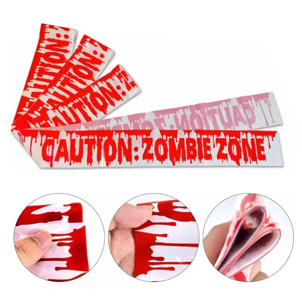 Easy to Use Halloween Decoration Spooky Halloween Warning Tape Set for Party Decoration Atmosphere Prop Signs for Halloween