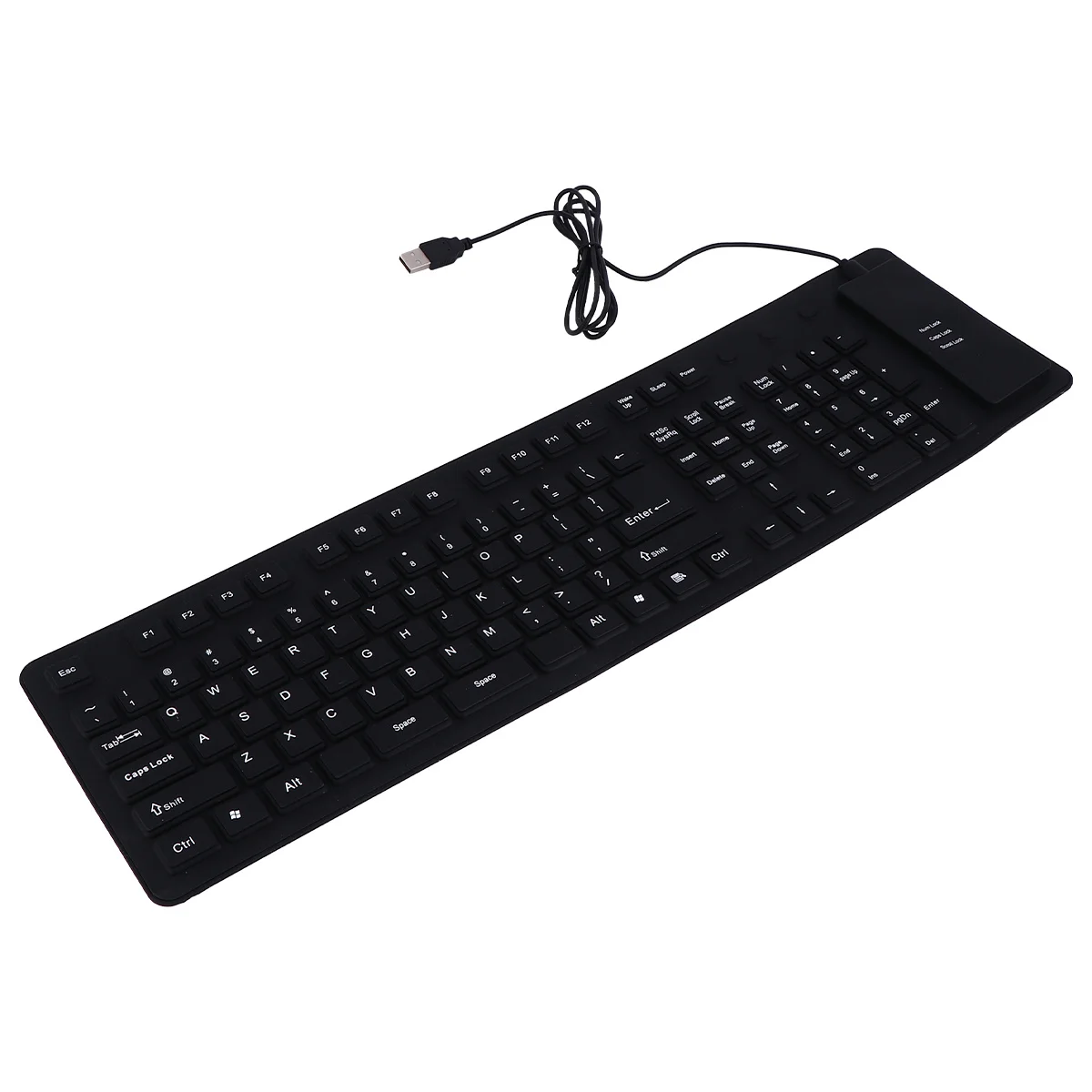 

109 Keys Ultra Thin Keyboard Roll Up USB Wired Foldable Waterproof Oilproof Acid Resistant Portable Compact External Flat Travel