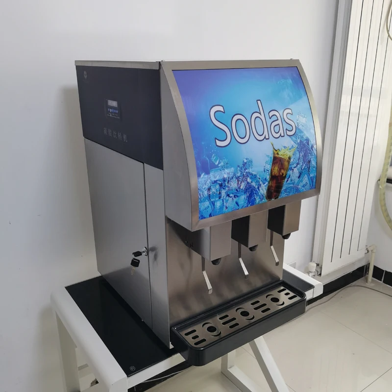 Coke Dispense Drink Machine 3 Bottles Carbonated Beverage Cup Splitter Automatic Commercial Freezing Soda Drink Vending Machine