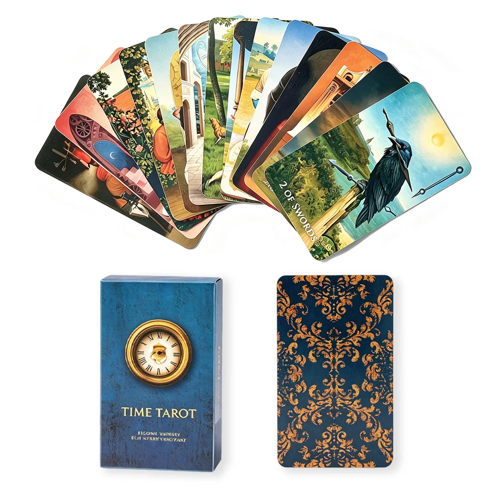 78 PCS Time Tarot Deck Based on the Rider-Waite System, Designed for Both Divination and Party Games, with Upgraded Card Stock.