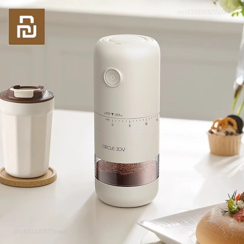 Youpin Circle Joy Penggiling Biji Kopi Elektrik Portabel 40 Gigi Mesin Kopi Penggiling Isi Ulang Rumah Dapat Disesuaikan Eksternal