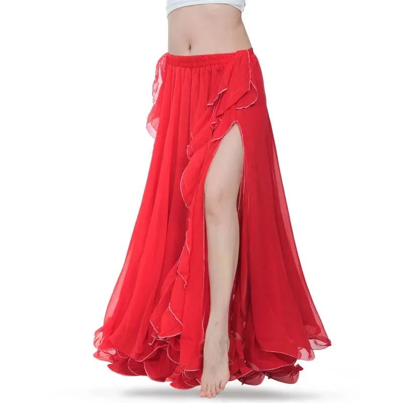 Vêtements de danse du ventre pour femmes, 3 couches, cercle complet, longue taille haute, jupes maxi pour femmes, couleurs 11, offre spéciale