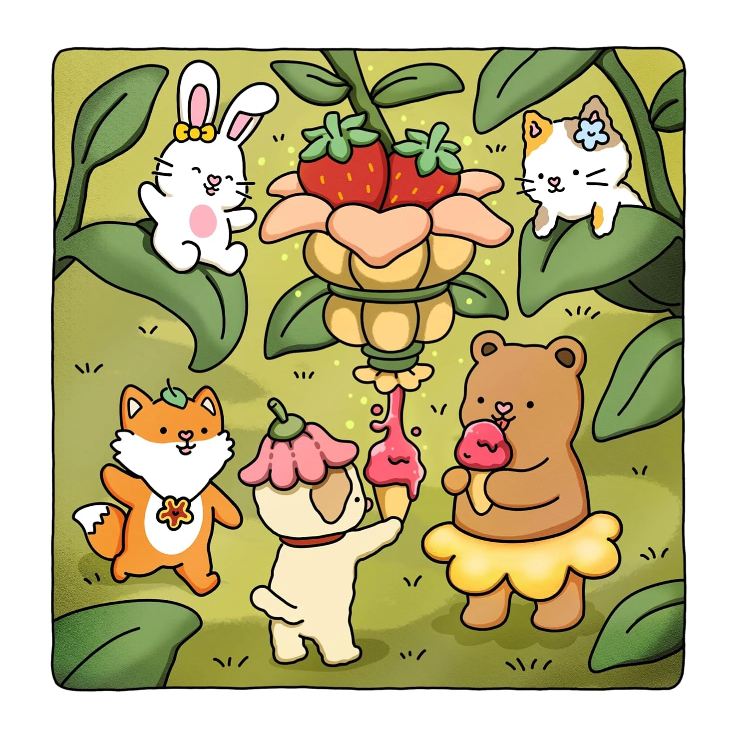 Fuzzy Tales Fairycore Coloring Book for Adults Teens Featuring Adorable Animals Characters Fuzzy Friends Coloring image 4
