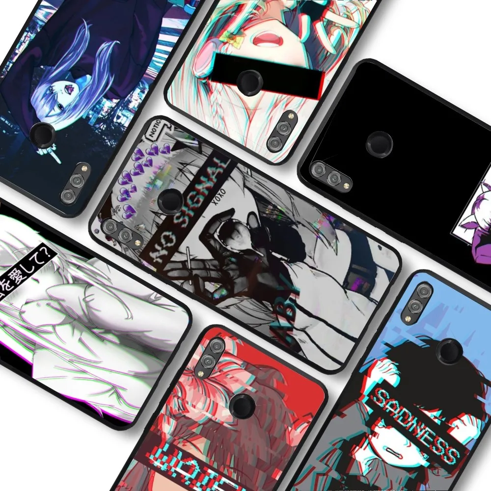 Sad Anime Aesthetic Senpai Phone Case For Huawei Honor 10 lite 9 20 7A 9X 30 50 60 70 pro plus Soft Silicone Cover