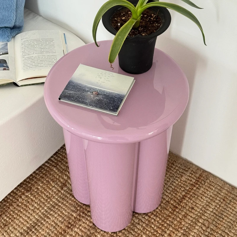 

Красочный креативный приставной столик кремового цвета с отсеками для хранения, скандинавский маленький акцентный столик для гостиной, круглый современный пуф для дивана