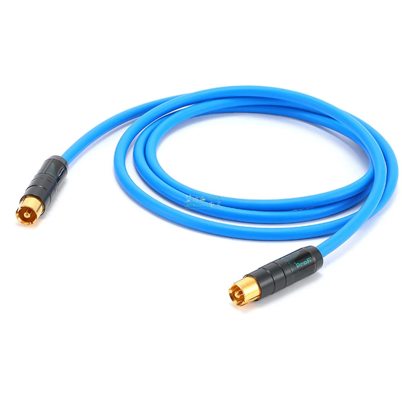 RF2C K Gold RCA Lotus Plug Audio Blue Red 0.5-20m Cable Connector GS-6 Audiophile Coaxial Subwoofer Guitar Audio Cable Adapter