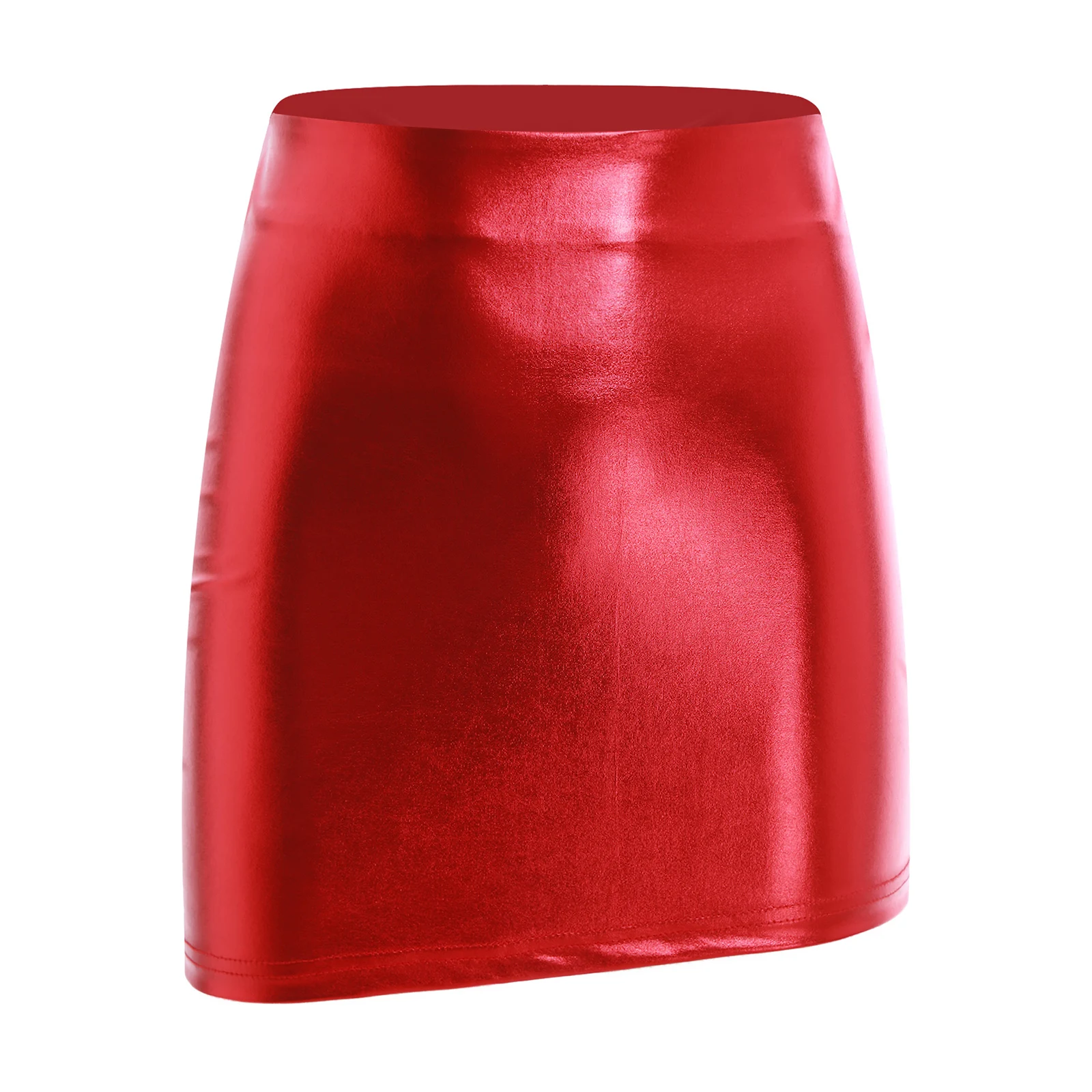 Minifalda ajustada a la cadera brillante metálica para mujer, falda de tubo ajustada con cremallera trasera de cintura alta, ropa gótica Punk para discoteca, disfraz Vintage