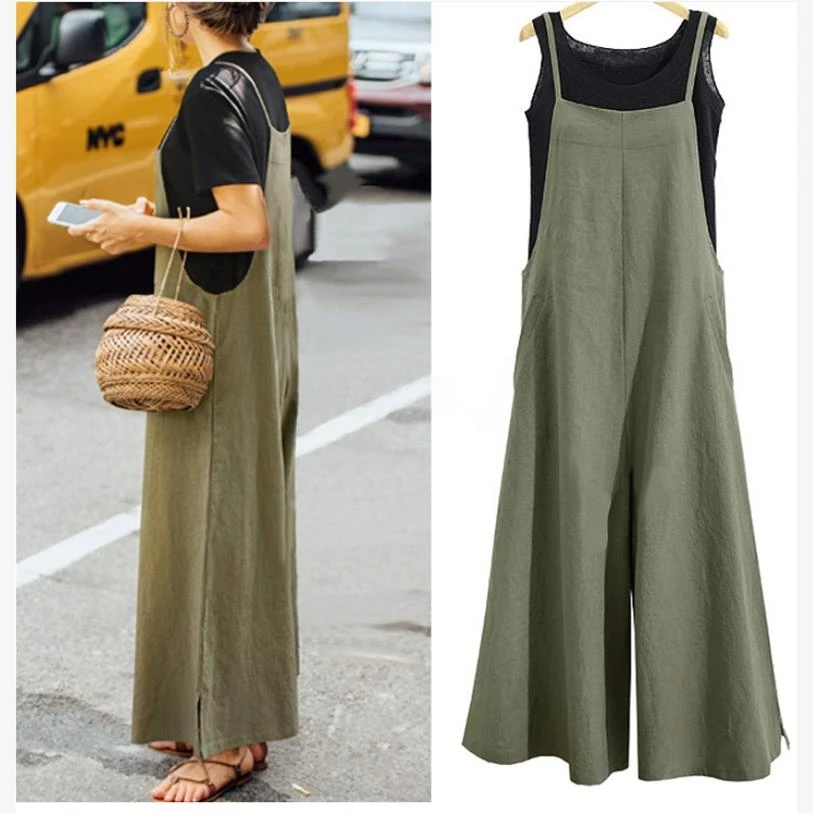 Salopette décontractée grande taille pour femmes, ample, amincissante, pantalon tendance, jambes larges, Qui très Faion