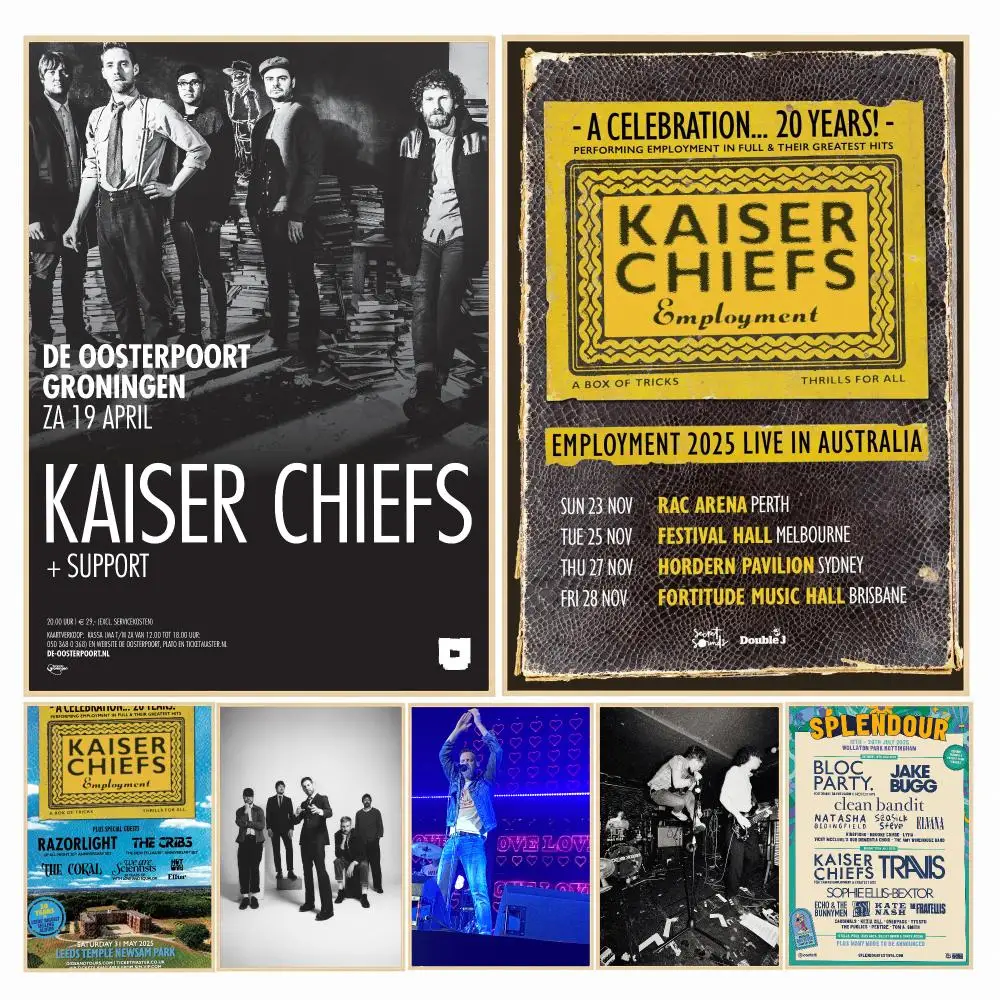 band K-Kaiser Chiefs-S Poster Decorative Wall Art Sticker for Cafe Office Bedroom and Living Room