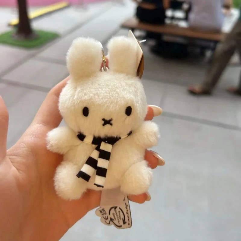 2024 New Hot Kawaii Miffys Keychain Pendant Cute Striped Rabbit Doll Bag Accessories Cartoon Anime Decoration Girl Birthday Gift