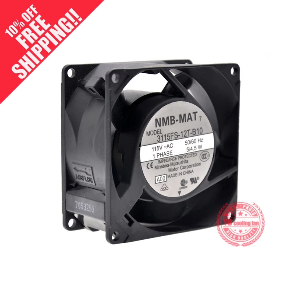 

НОВЫЙ NMB-MAT Minebea 3115FS-12T-B10 8038 110 В 8 см бесшумный охлаждающий вентилятор