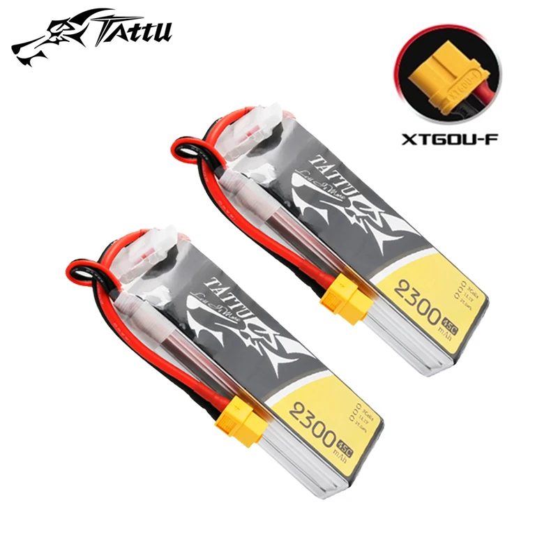 

TATTU 11.1V 2300mAh 45C LiPo Battery For RC Helicopter Quadcopter FPV Racing Drone Parts With XT60 Plug 3S Battery