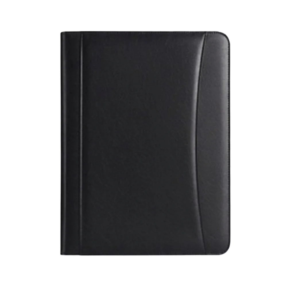 A4 PU Document Folder with Zipper Waterproof Document Organizer Multi-Layer Multi-functional Business Folder Briefcase Meeting