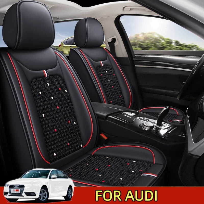 

Чехол на автомобильное сиденье AUDI, водонепроницаемый, износостойкий, из искусственной кожи, ледяной шелк, полный чехол на сиденье, четыре сезона