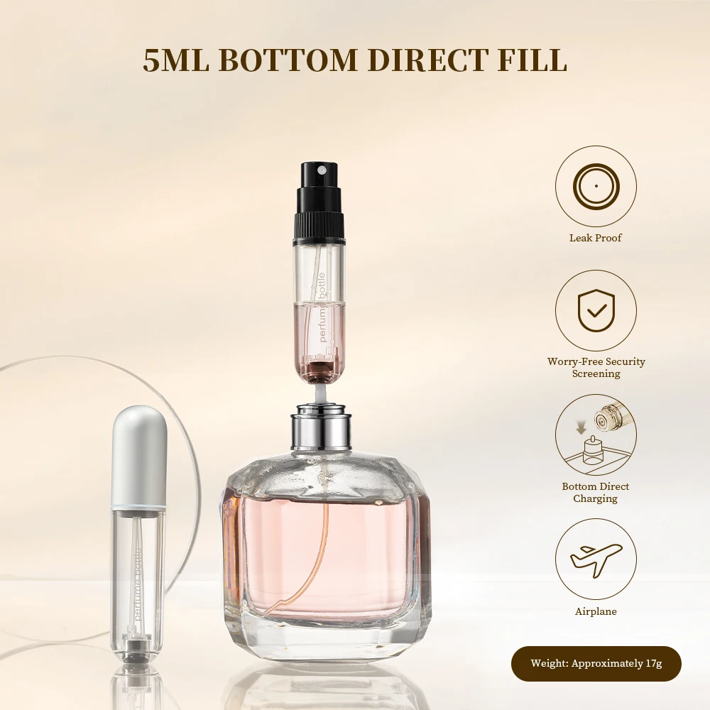 5ml Perfume Atomizer Portable Liquid Container for Cosmetics Traveling Mini Aluminum Spray Empty Refillable Bottle