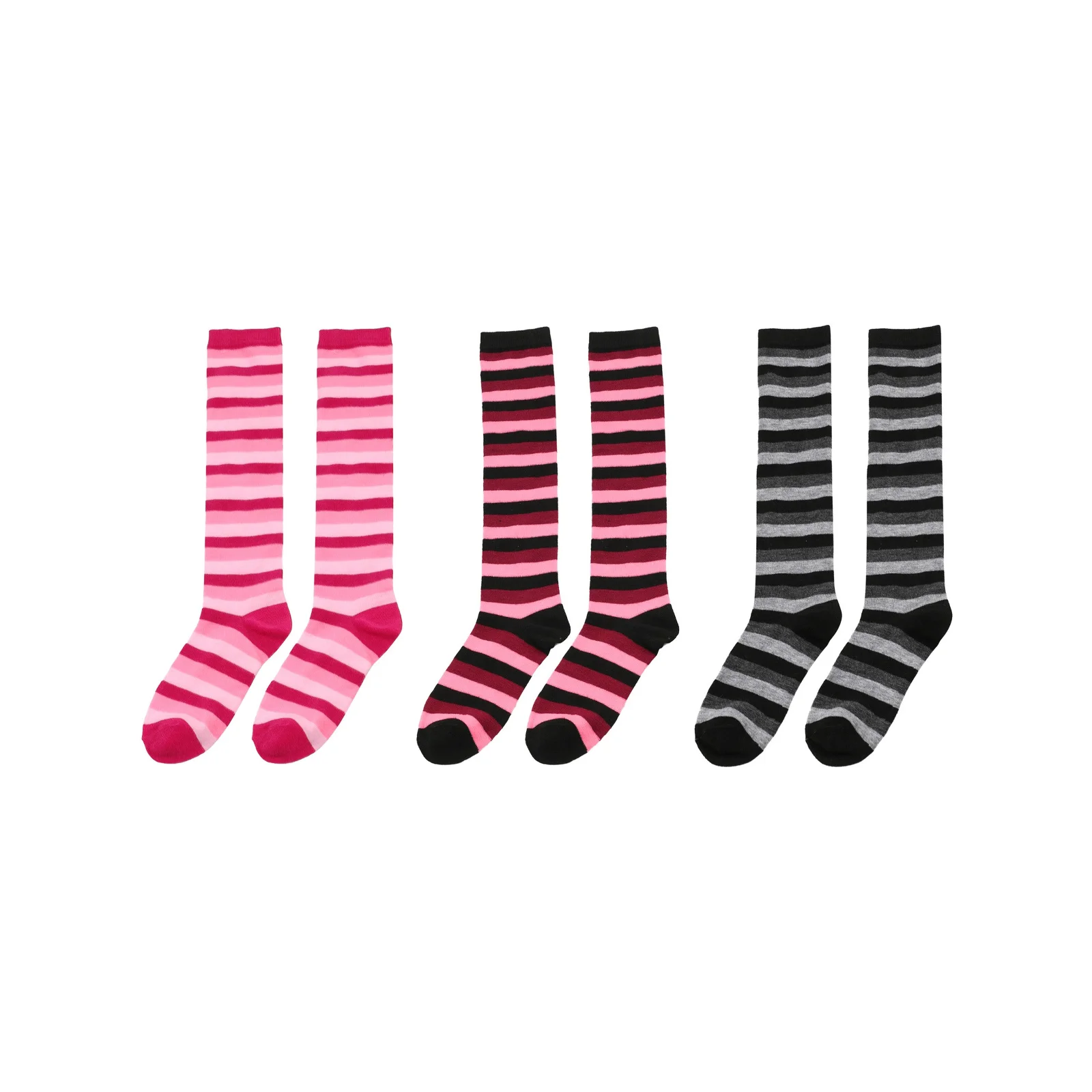 

Striped socks combo pack: 1 pair each of dark and light vermicelli + black vermicelli + dark and light gray stripes