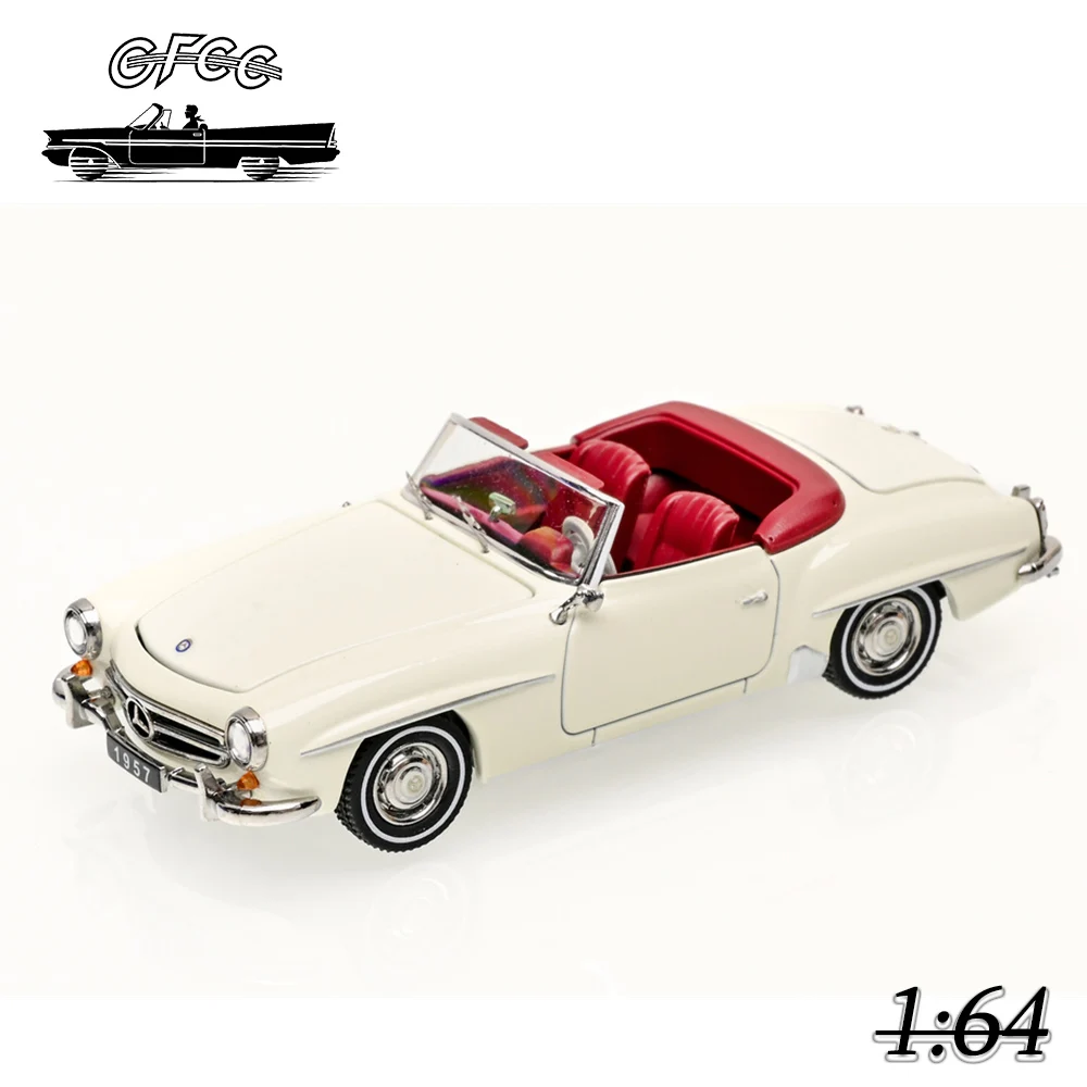 GFCC 1/64 1957 190SL Roadster Model Car Vintage Sports Cars High Performance Diecast Toy Station Vehicle with Display Box