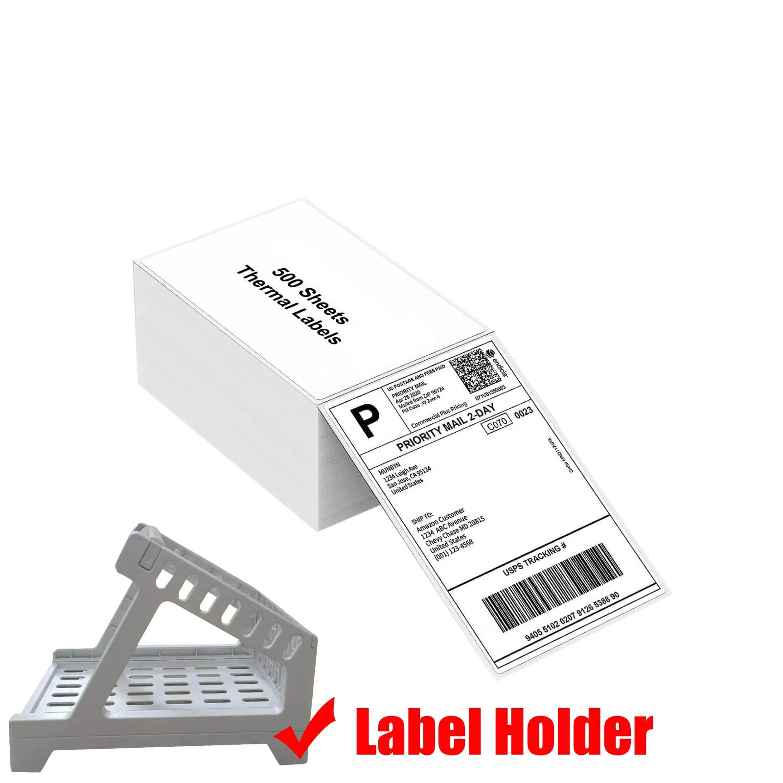 100/500 Sheets Thermal Shipping Labels 4x6 Fanfold Thermal Label Printer Paper 100x150mm Adhesive Stickers For Shipping Package