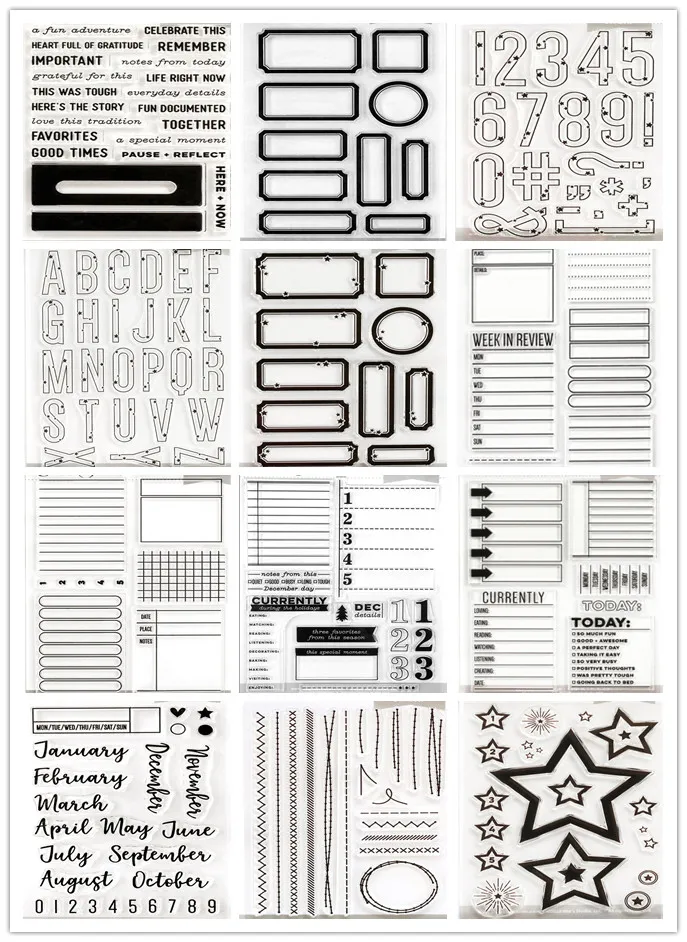 

2022 New English background Clear Stamp for Scrapbooking Transparent Silicone Rubber DIY Photo Album Decor 678