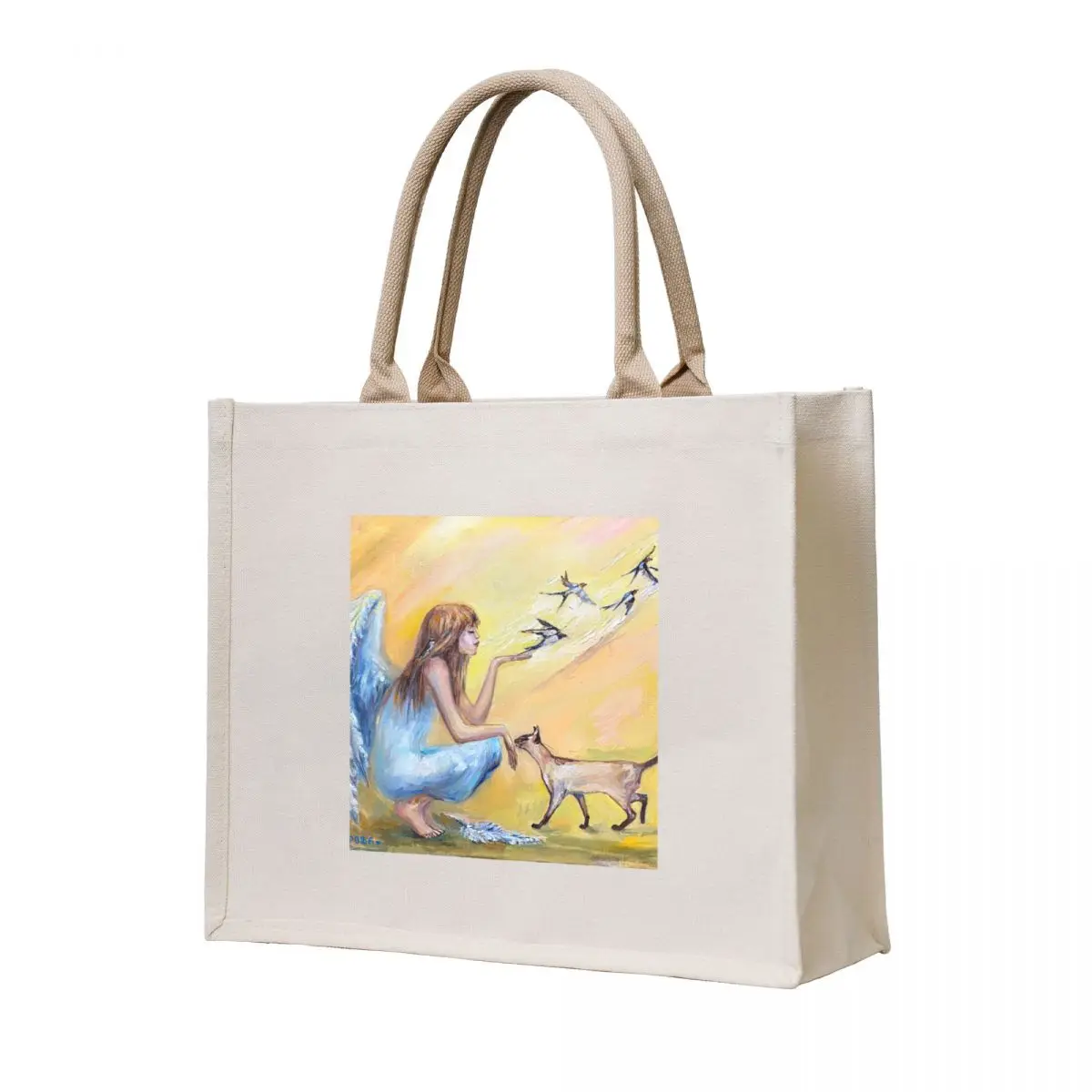 

Angel and swallows. Everything will be fine Tote Bag canvas bags canvas shopping bag tote bag canvas tote