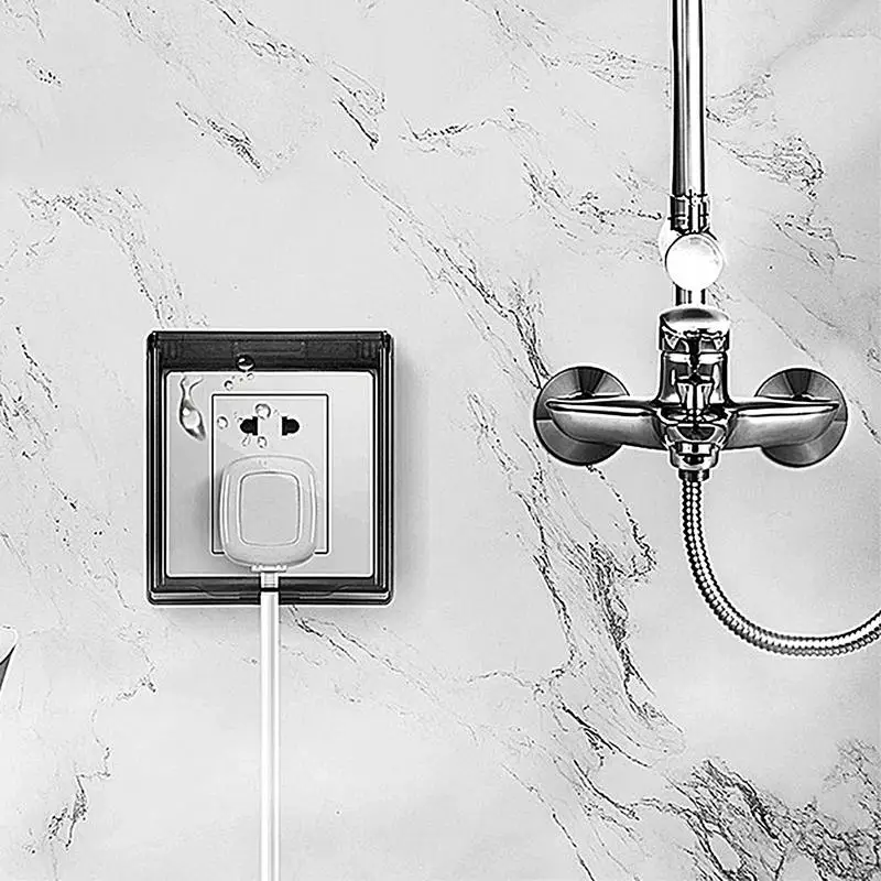 86 Type Splash-Proof Box Transparent Socket Protective Electric Plug Cover Switchs Waterproof Box Power Outlet Bathroom Supplies