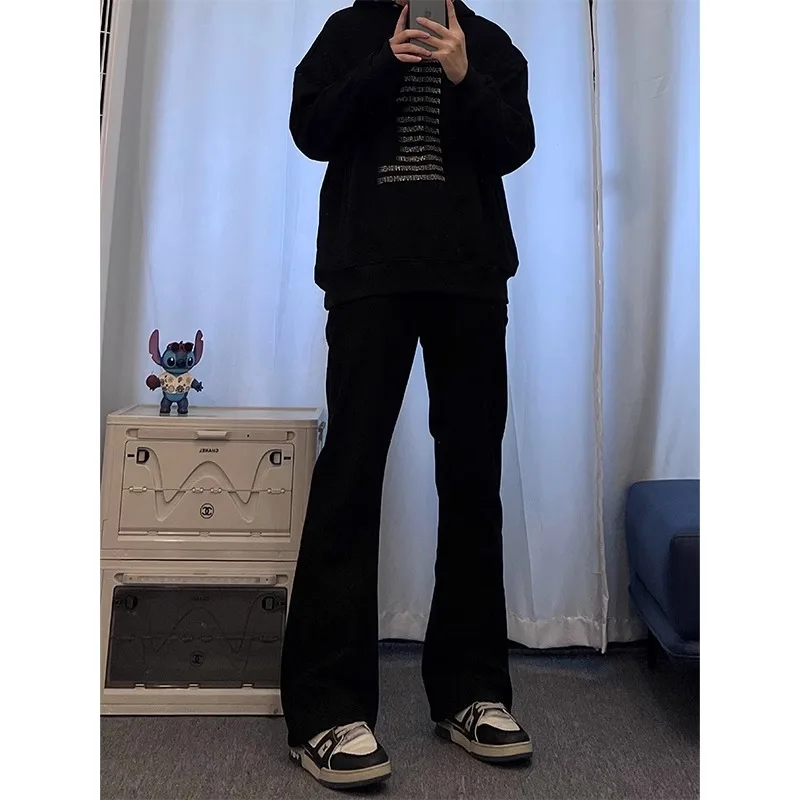 

Джинсы Bla Bell Bot Elastic Cleanfit с высокой талией и зауженными штанинами для высоких мужчин, универсальные длинные брюки в американском стиле