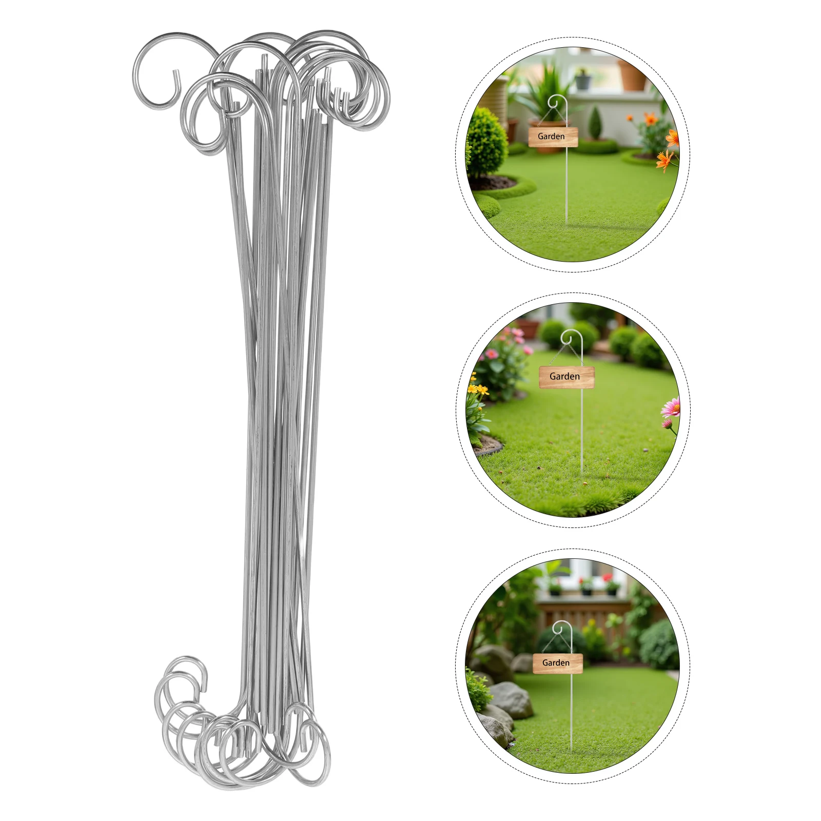 

20pcs Metal Shepherd Plant Label Hooks Garden Markers Floral Picks For Hanging Lanterns Bird Feeders Vegetable Sign Stakes