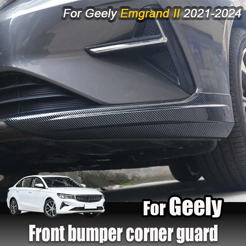 Front bumper corner guard Car front anti collision decorative strip For Geely Emgrand II 2021 2023 2024 Auto Parts Exterior