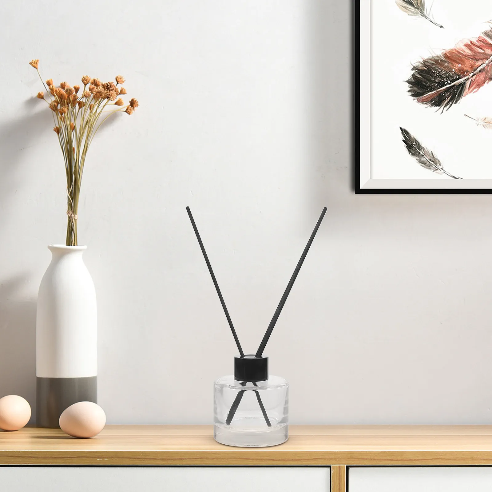 

1Set Clear Glass Perfume Diffuser Bottle Set Refillable Aroma Diffuser Bottles for Essential Oil Home Office Spa Decor