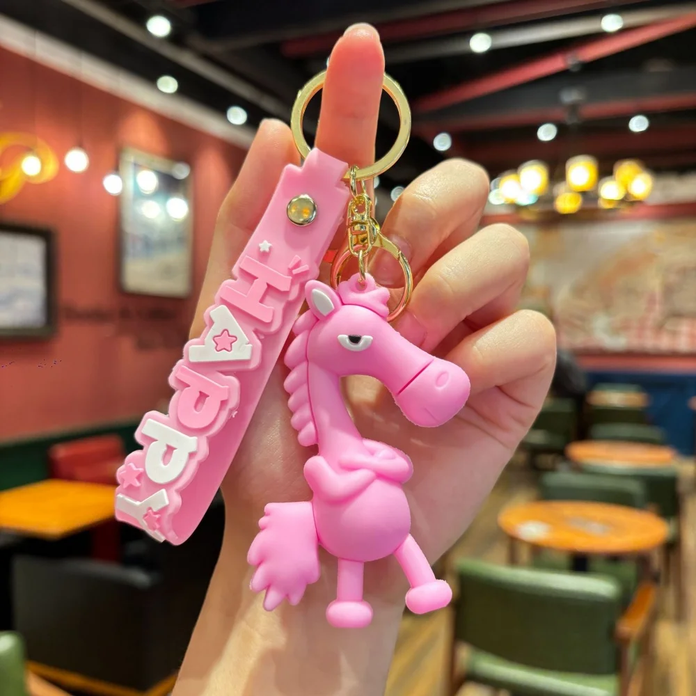 Chaveiro de cavalo da sorte elegante ano do cavalo símbolo cavalo chaveiro pingente sorte animal carro chaveiro para mochila charme saco