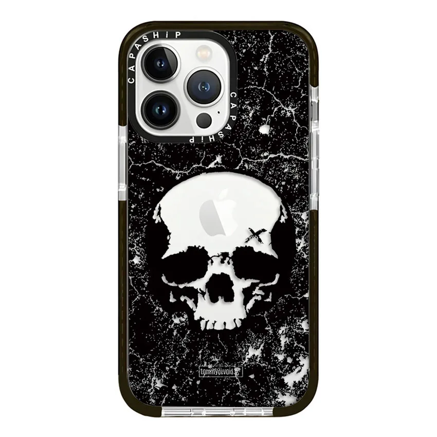 Marble Pattern Mirror Rose Weep Skull Case For iPhone 15 14 13 12 11 Pro X XS XR Max 7 8 Plus SE Soft TPU Shockproof Back Cover