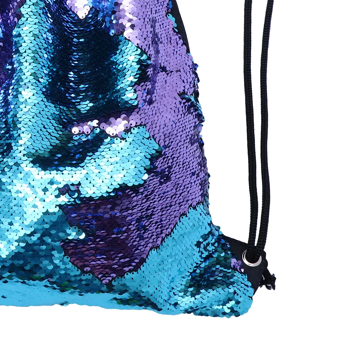 Mochila de lantejoulas de cor dupla para mulheres bolsa de cordão brilhante grande capacidade moda casual uso diário viagem caminhadas acampamento