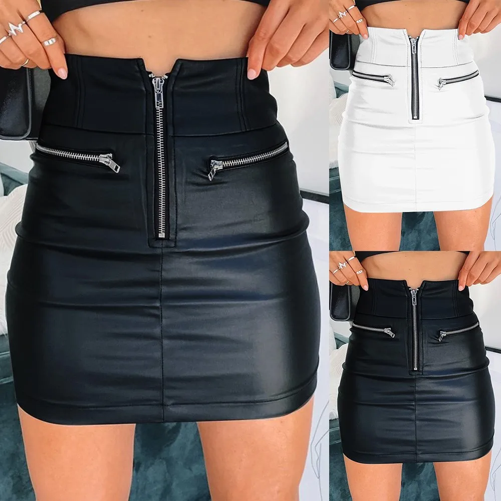 Women Sexy Mini Skirt Flattering High Waist Mini Skirt Chic Zipper Detail Hip-hugging Pencil Silhouette Evening Women Skirts