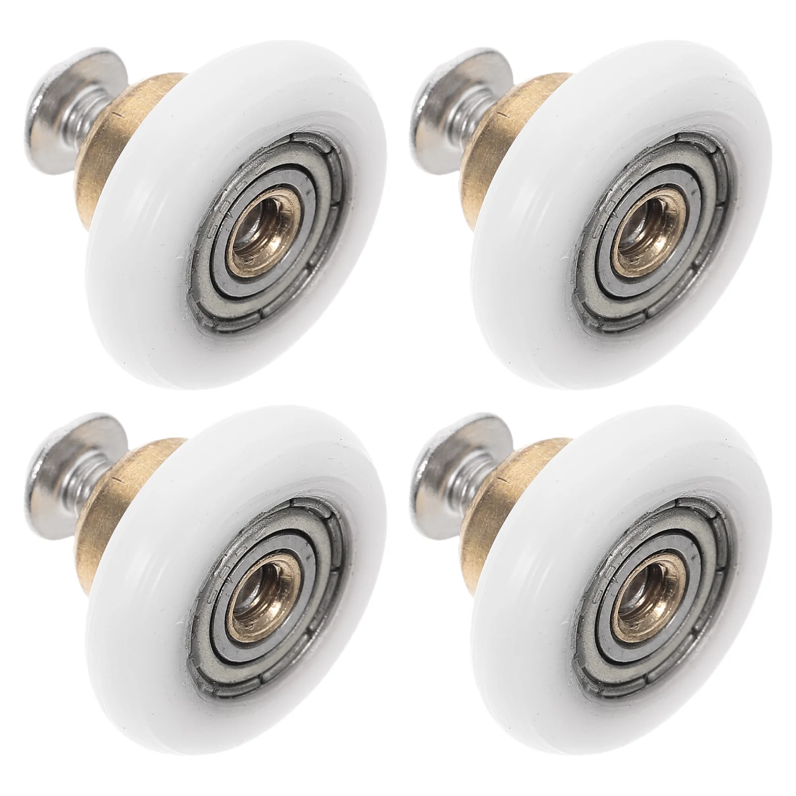 

4pcs Bathroom Sliding Rollers Nylon Bearing Pulley Wheels For Glass Shower Doors Replacement Parts Bottom Top Guide Curved