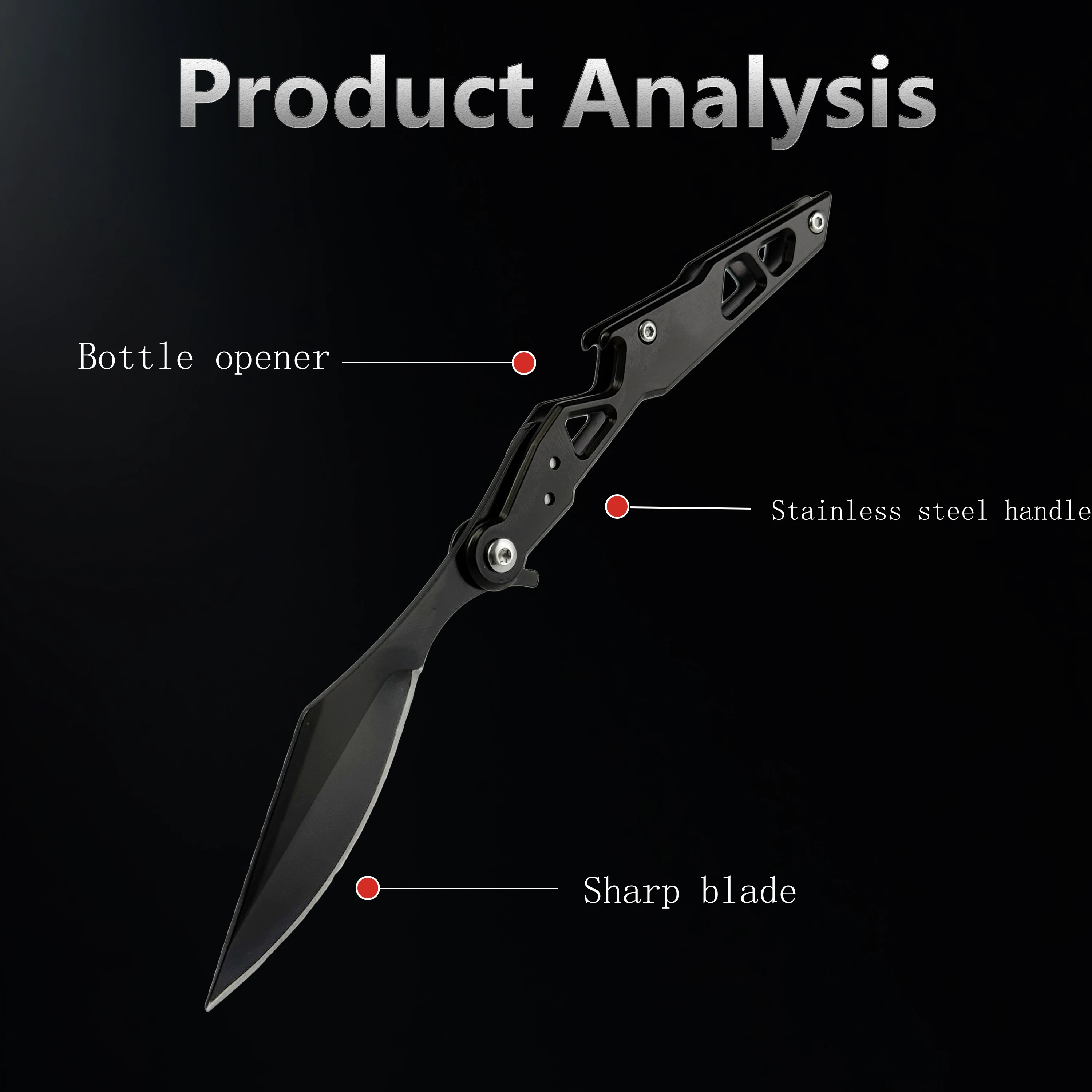 Faca dobrável multifuncional EDC, canivete de aço inoxidável, faca tática, abridor de garrafas, para acampamento ao ar livre, uso doméstico