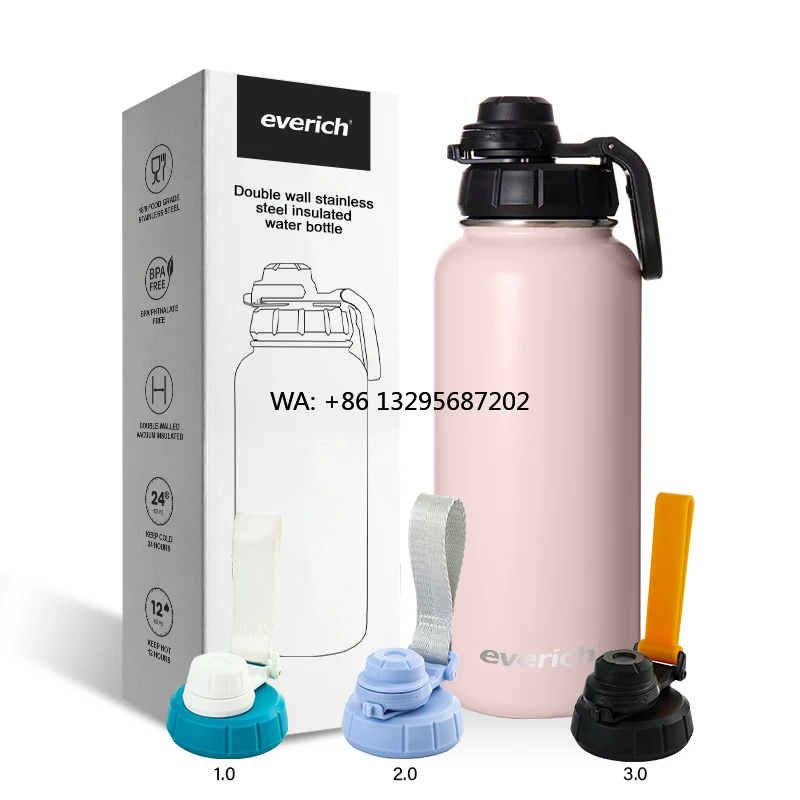 

Everich оптовая продажа, бутылка для воды с вакуумной изоляцией из нержавеющей стали, новая спортивная крышка с замком, спортивные бутылки для воды с индивидуальным логотипом для улицы
