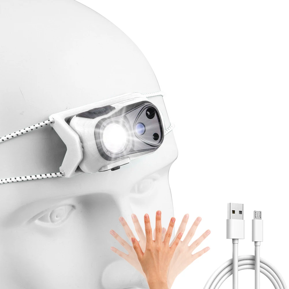 كشافات LED قوية قابلة للتعديل مصباح أمامي للصيد USB قابل لإعادة الشحن مصباح شعلة برأس الطاقة 180 °   دوران لأداة الجري في الهواء الطلق