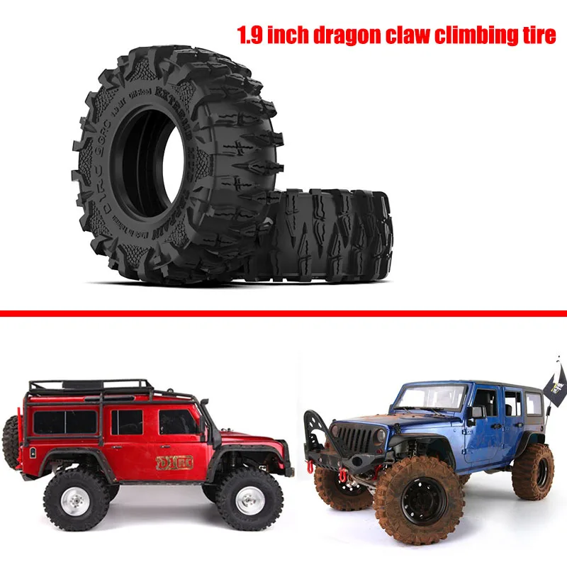 

Dragon Claw Tire 1.9 Inch Tread Climbing Tire for 1/10 RC Crawler Car Traxxas TRX4 Defender Bronco AXIAL SCX10 RC4WD D90 Parts