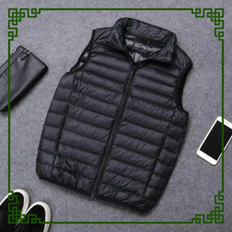 

Autumn Winter Men Duck Down Vest Ultralight Sleeveless Puffer Vest Jacket Ultra Thin Lightweight Down Jacket Waistcoat